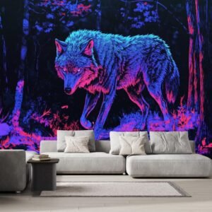 1756217595 Glowing Wolf Wall Mural for Bedroom Living Room Forest Photo.jpg