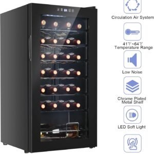 28 Bottle Freestanding Wine Fridge Compressor Wine Cooler with Digital.jpg