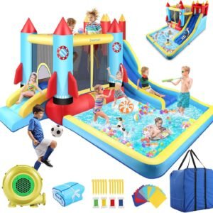 AKEYDIY Bounce House Water Slide Rocket Blast 13X12ft Inflatable Water.jpg