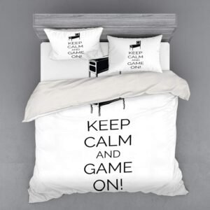 Ambesonne Keep Calm Duvet Cover Set Pinball Machine Arcade Room.jpg