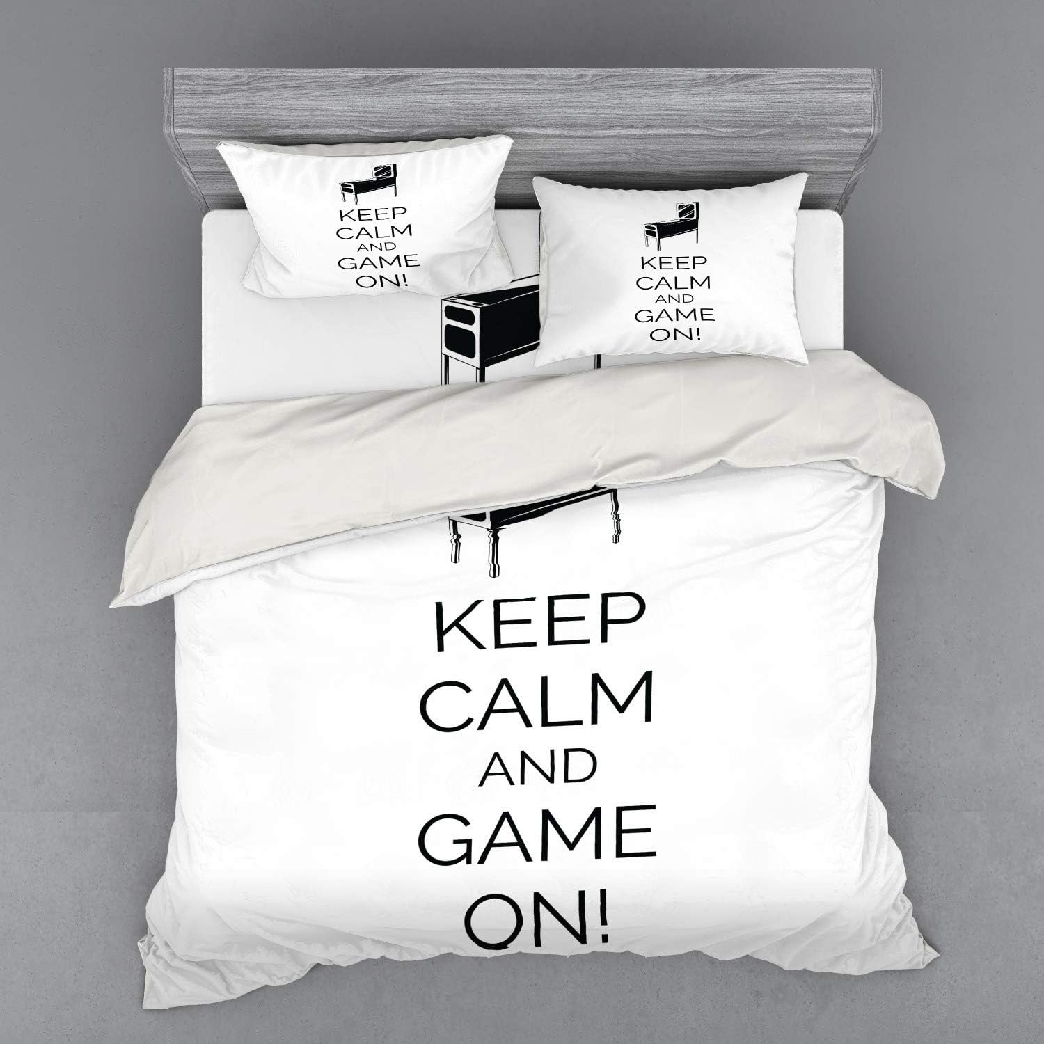 Ambesonne Keep Calm Duvet Cover Set Pinball Machine Arcade Room.jpg