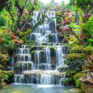 BELECO 20x10ft Fabric Garden Waterfall Backdrop Mountain Rocks Flowing Water.jpg