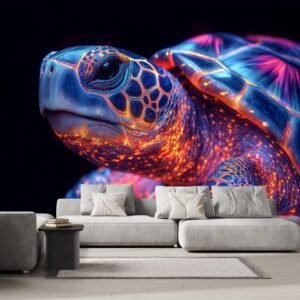 Glowing Animals Wall Mural 144 W x 100 H Colorful.jpg