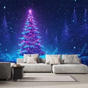 Glowing Christmas Tree Wall Mural 144 W x 100 H.jpg