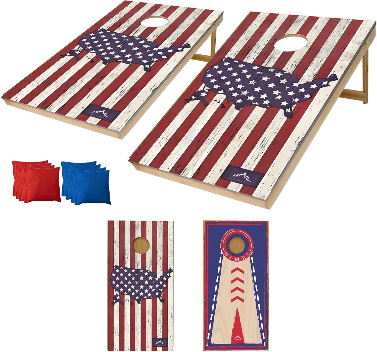 Himal Outdoors Cornhole Board Set Choose Between 4 x 2 Feet or 3 x 2 Feet Game Boards Includes 8 Corn Hole Toss Bags.jpg
