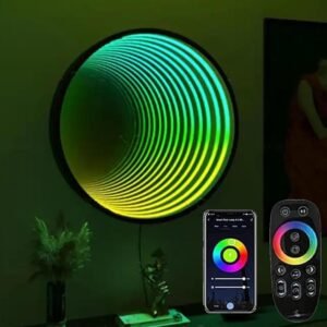Infinity Tunnel Light LED Mirror Lights with Remote Round Rainbow.jpg