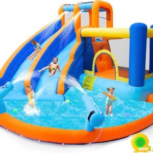 JOYLDIAS Inflatable Water Slide Bounce HouseGiant Water Park Double Slide.jpg