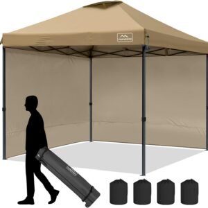 KAMPKEEPER 10x10 Pop Up Canopy Tent with 2 Sidewalls Beach.jpg