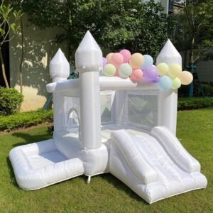 White Wedding Inflatable Bounce House with Blower Jump House with.jpg