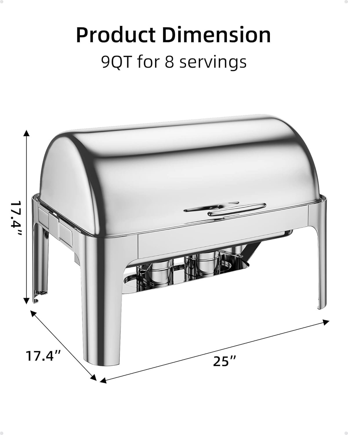 1756739597 GAOMON 9QT Rectangular Roll Top Chafing Dish Buffet SetCatering Food Warmer with 1 Full Size 2 Half Size Pans for Parties Catering.jpg