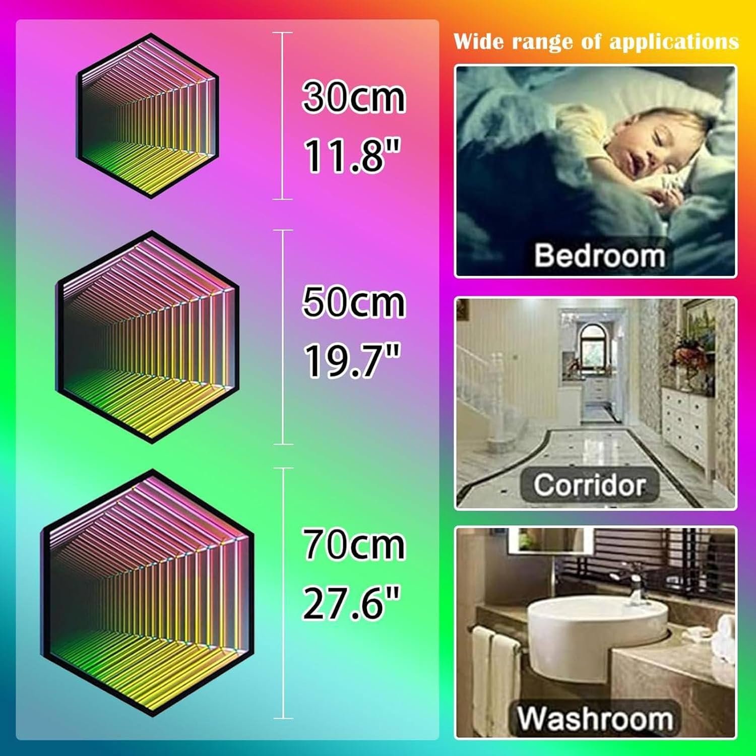 1757009608 Infinity Mirror Sensory Tunnel Night LightLED Infinity Mirror Tunnel Lamp Infinity Mirror Tunnel LampRemote Control LED Tunnel LampMulticolorA 70cm28in.jpg