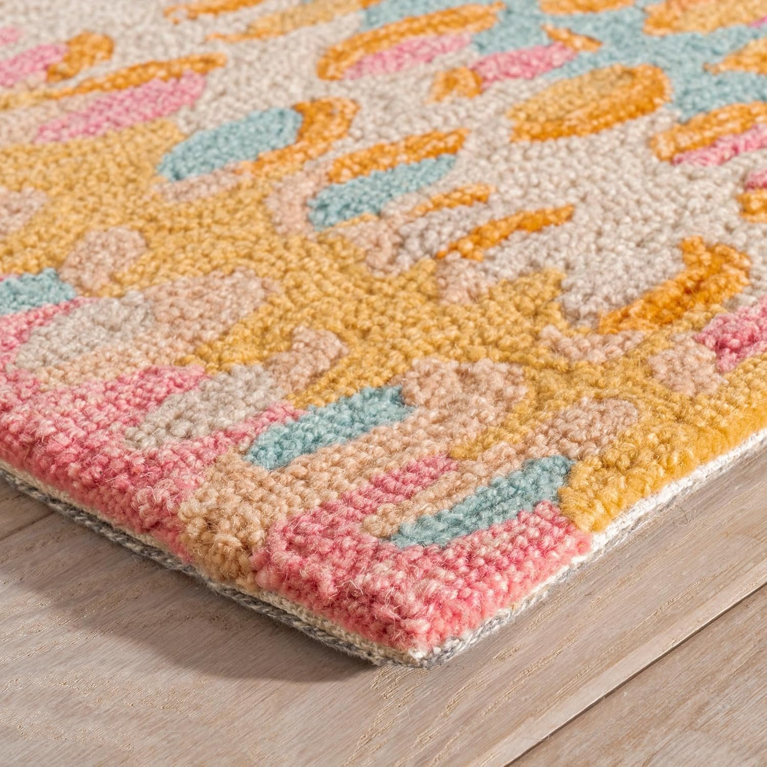1757690033 Dash Albert Paint Chip Stone Hand Micro Hooked Wool 9.5 X 13.5 Feet MulticoloredPink Geometric Pattern.jpg