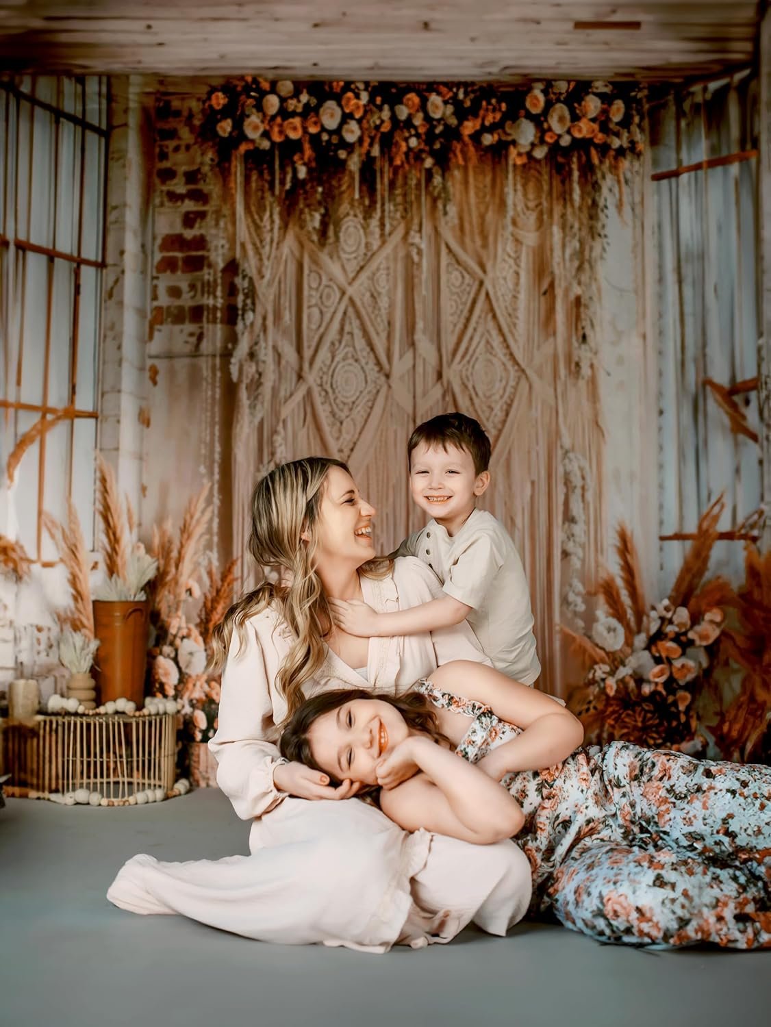 1758557594 Kate 10x10ft3x3m Boho Backdrop Floral Brick Wall Interior Decoration Digital Printed Cloth Background Photo Studio Props.jpg