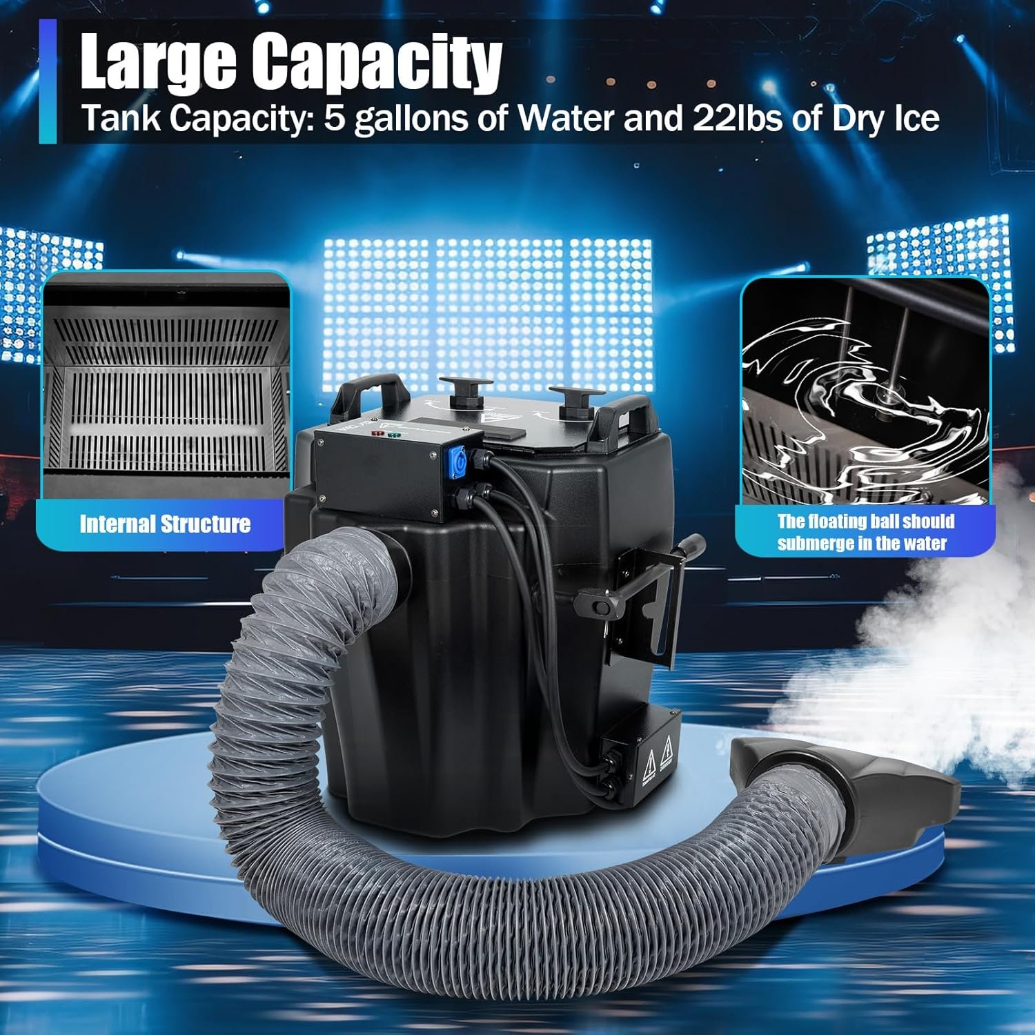 6000W Dry Ice Fog Machine Heavy Duty Dry Ice Smoke Machine With Movable Pulley Tube 110V Smoke Machine Fog for Indoor Outdoor Stage Wedding DJ Performance Party Smoke Effects.jpg