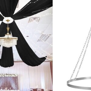 FUHSY Wedding Ceiling Drapes Black Ceiling Draping Hanging Kit Hardware.jpg