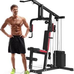 GYMAX Home Gym Multifunctional Workout Equipment with Leg Extension Pulley.jpg