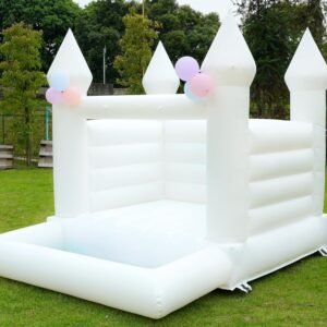 Inflatable White Bounce House with Ball PitContain BlowerPVC Kids Bounce.jpg