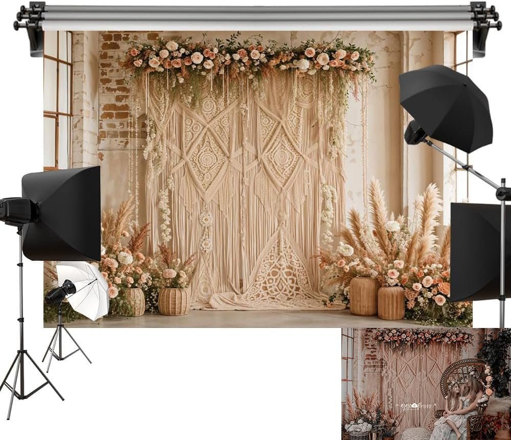 Kate 10x10ft3x3m Boho Backdrop Floral Brick Wall Interior Decoration Digital.jpg