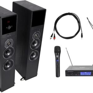 Rockville Bluetooth Home TheaterKaraoke Machine System w2 Wireless MicsSubs.jpg