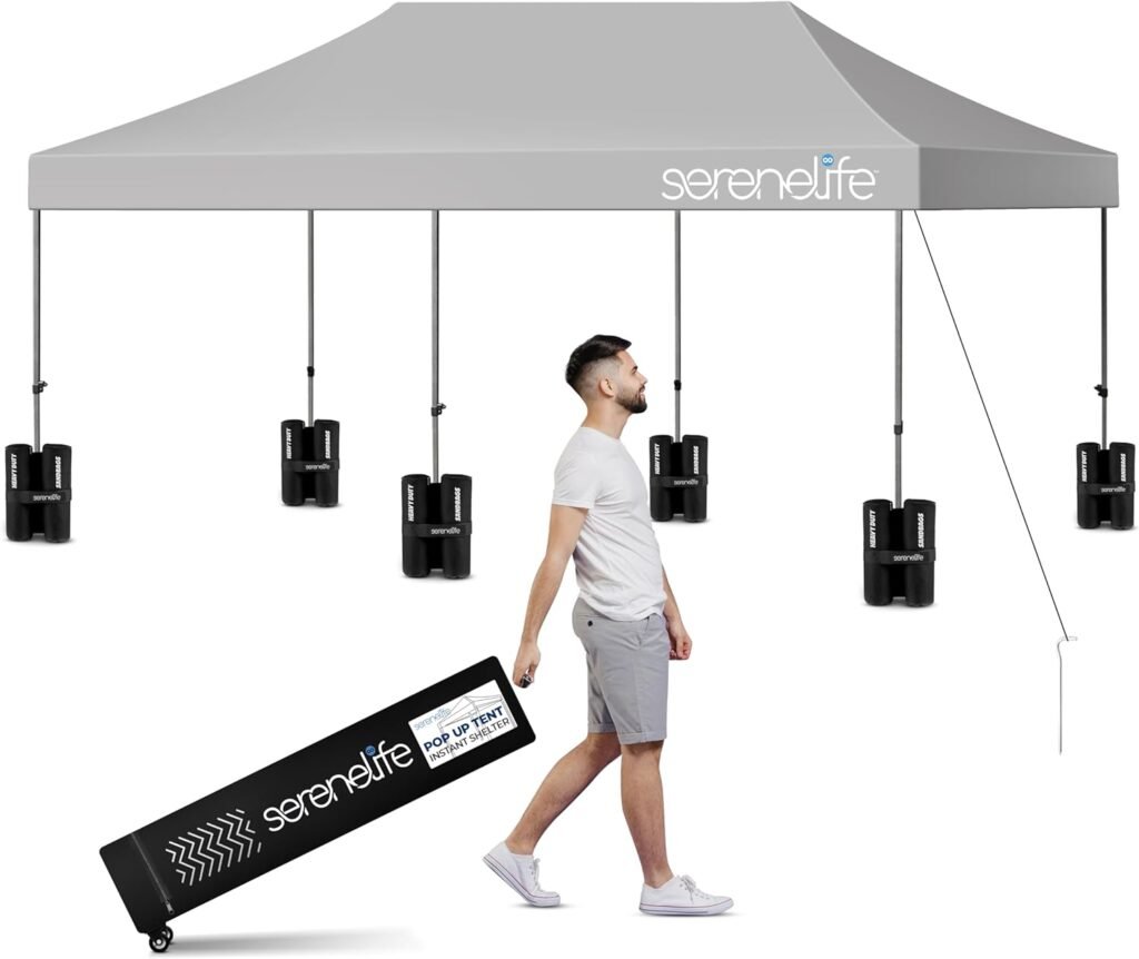 SereneLife 10x20 ft Outdoor Pop Up Canopy Easy Setup Waterproof Polyester.jpg