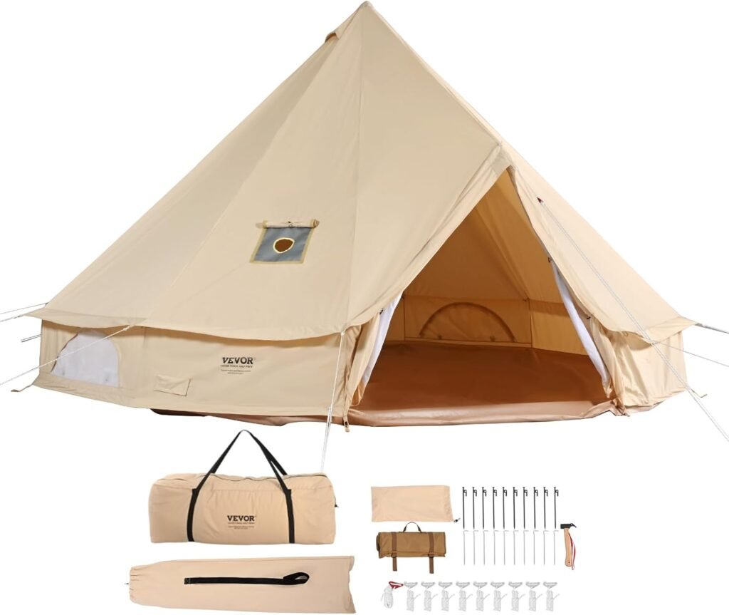 VEVOR Canvas Tent Bell Yurt 4 Seasons for Camping with.jpg