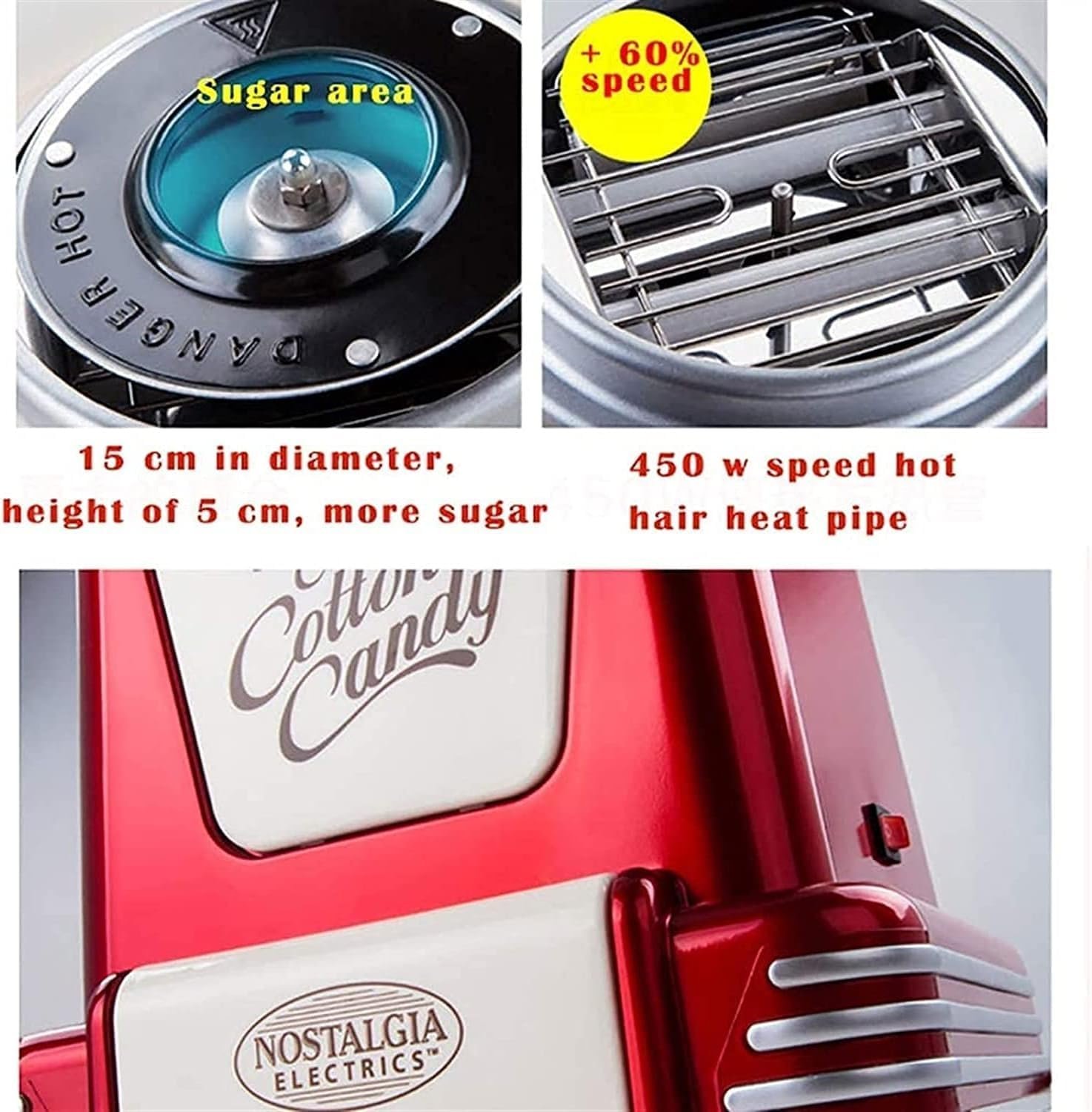 1759421597 Cotton Candy Maker 450W Electric Candy Floss Machine with Sticks Sugar Spoon Red White Portable Cotton Candy Machine.jpg