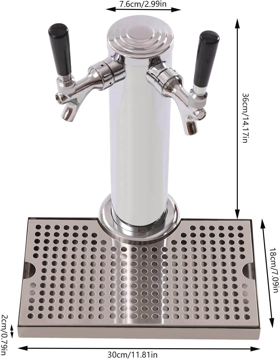 1761369193 Kegerator Tower Kit Double Faucet Beer Tower Set with Dual Gauge Regulator Double Tap Drinks Dispenser Column Kit for Restaurant Bar Hotel Home D Type Conversion Kit.jpg