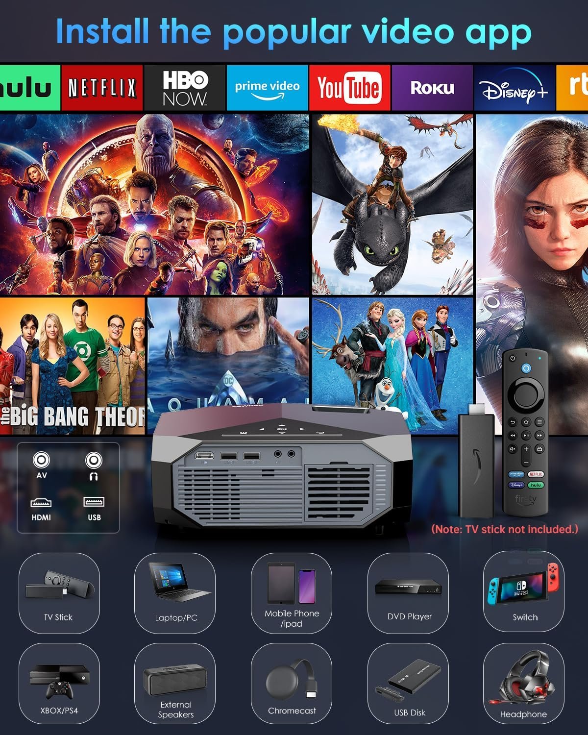 1761797595 YOWHICK 4K Projector with WiFi and Bluetooth Native 1080P Outdoor Movie Projector Smart Video Projector 50 Zoom400 Display Compatible with HDMIUSBPCTVPS5DVDAndroidiOS Grey.jpg