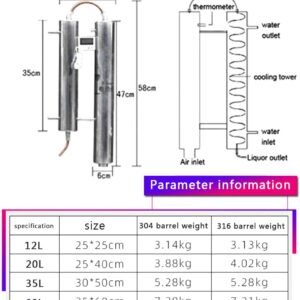 60L Liquor Brewing Distillation Fermentation Equipment Red Copper Double Tower.jpg
