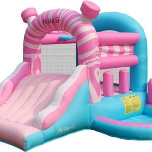 AirMyFun Pink Inflatbale Bounce House with Blower Princess Bouncy Castle.jpg