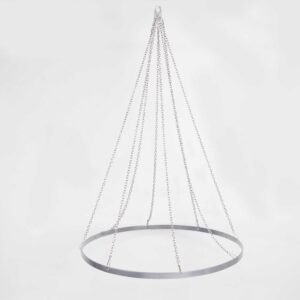 BalsaCircle 24 Inch Silver Metallic Ceiling Draping Canopy Hoop Metal Hardware.jpg