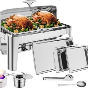 Garvee Rectangular Roll Top Chafing Dish Buffet Set 9QT Stainless.jpg