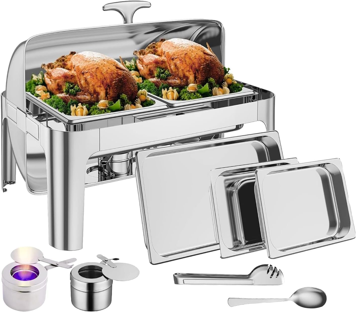Garvee Rectangular Roll Top Chafing Dish Buffet Set 9QT Stainless.jpg