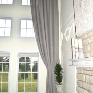 Ikiriska Extra Long Luxury Gray Linen Curtain Custom Made 16.jpg