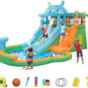Inflatable Bounce House for Kids Playhouse Castle with Blower Water.jpg