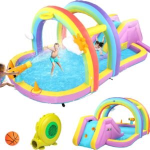 JOYMOR Inflatable Water Slide wClimbing Wall Water Cannon Basketball Hoop.jpg