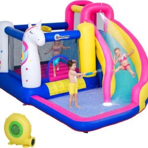 Outsunny Inflatable Water Slide Bounce House with Trampoline Climbing Wall.jpg
