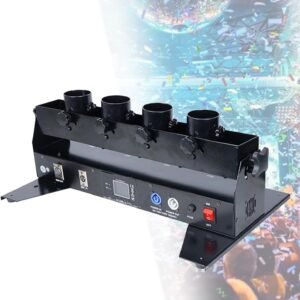Professional Confetti Launcher4 Shots Multicolor Party Confetti180° Rotationfor WeddingsBirthdaysParty.jpg