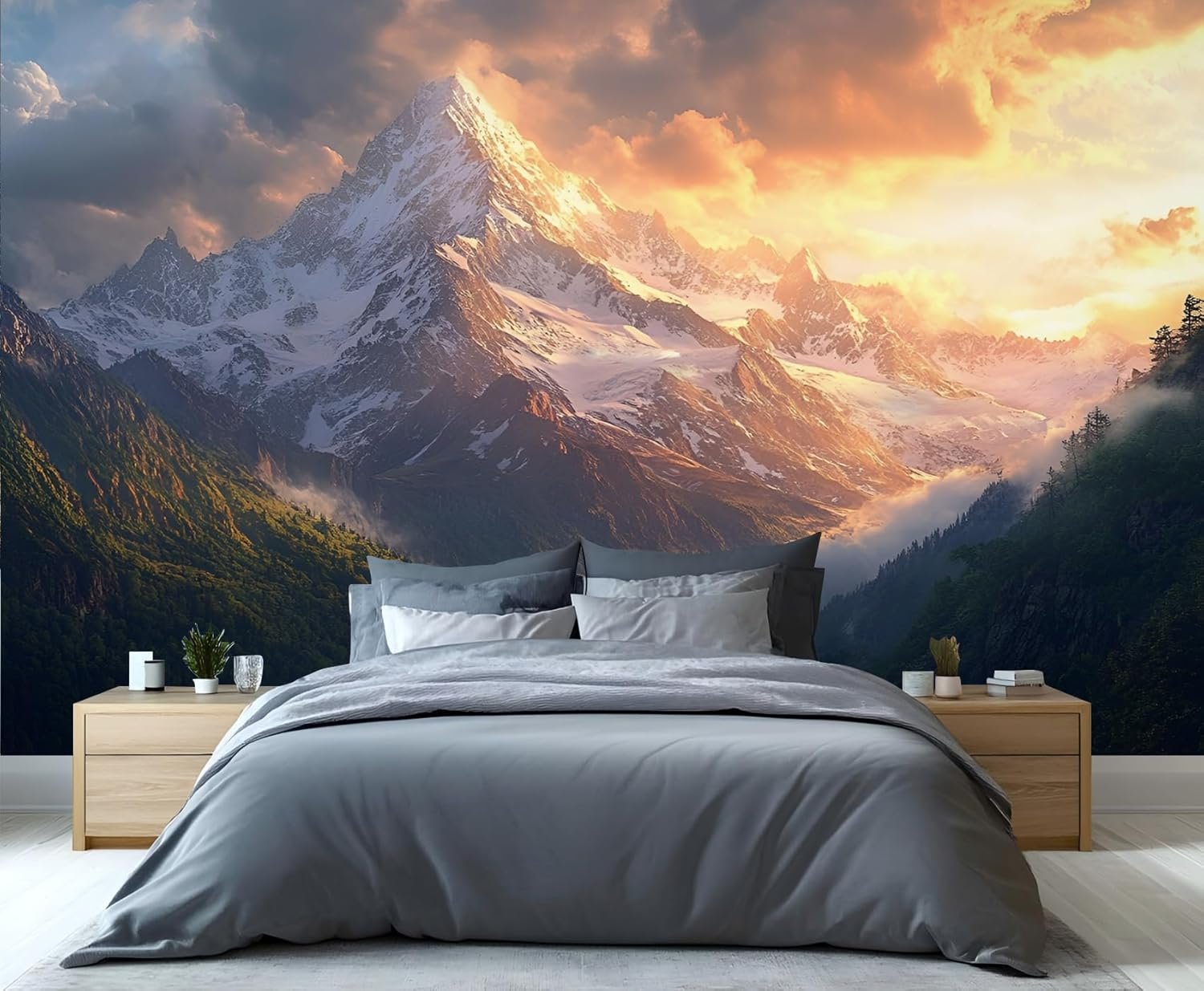 1762690393 Snow Peaks Wall Murals Mountains Mural Wallpaper Warm Golden Glow Wall Decor Sea of Clouds Mural for Bedroom Dark Green Forests Wallpaper for Living Room Not Peel n Stick.jpg