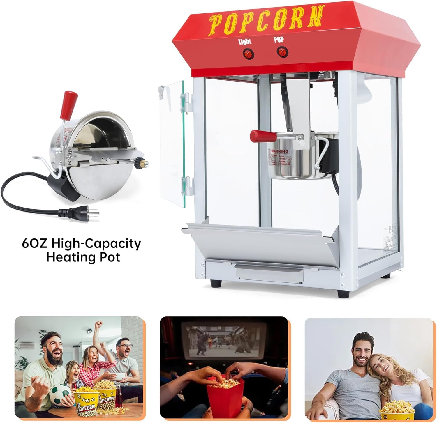 1763061197 Eoodis Vintage 6 Oz. Professional Popcorn Machine 20.9 Inches Tall Makes 30 Cups Of Popcorn Including Measuring Cup Scoop And Serving Cups.jpg