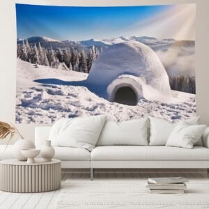 1763309593 CHNYWORK 236x118 Inches Igloo Tapestry Wall Hanging Winter Snowy Scenery.jpg
