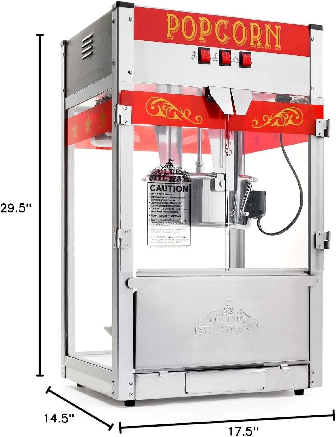 1764054798 Olde Midway Commercial Popcorn Machine Maker Popper with Large 12 Ounce Kettle Red.jpg