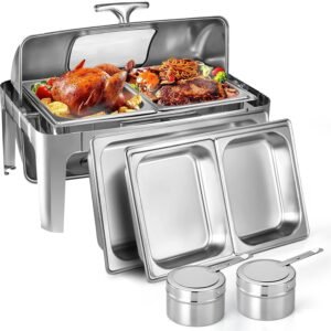 9 QT Roll Top Chafing Dish Buffet Set Professional Food.jpg