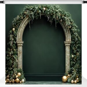 Christmas Green Wall Photography Backdrops Christmas Arch Wall Backdrops Santa.jpg