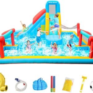 Doctor Dolphin Inflatable Water Slide for Kids Backyard Water Bounce.jpg