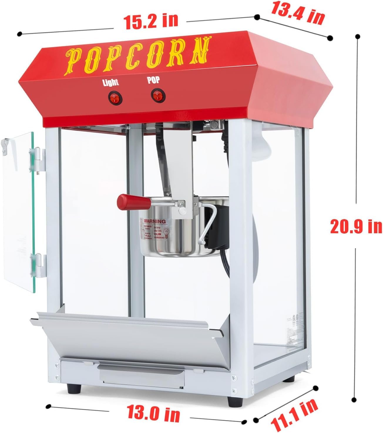 Eoodis Vintage 6 Oz. Professional Popcorn Machine 20.9 Inches Tall Makes 30 Cups Of Popcorn Including Measuring Cup Scoop And Serving Cups.jpg