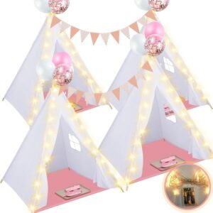 Windyun 4 Pack Teepee Tent for Kids with Light Blankets.jpg