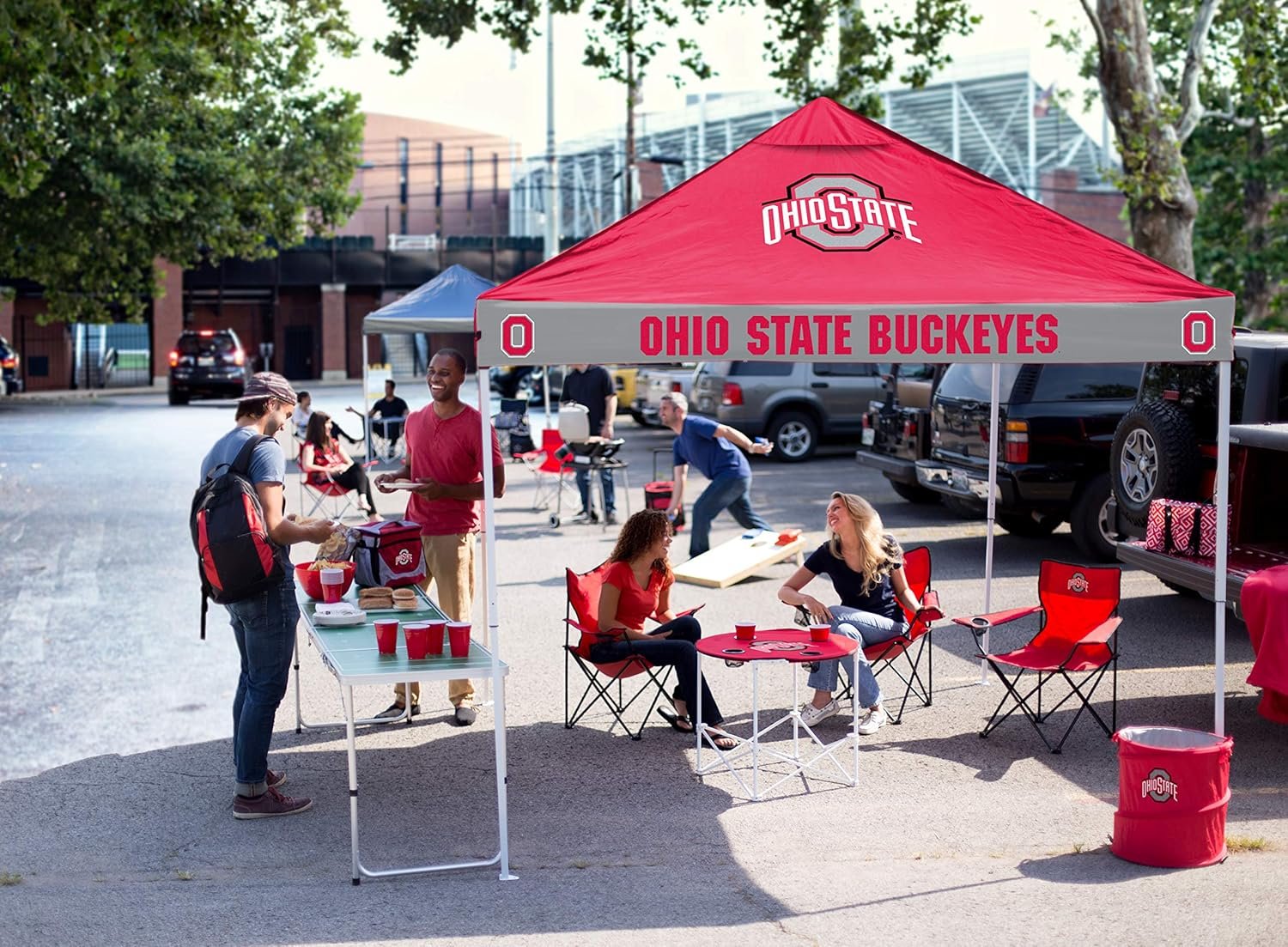 1765476795 Logo Brands NCAA Miami Hurricanes 9 x 9 Foot Pinwheel Tailgating Canopy Multicolor One Size.jpg