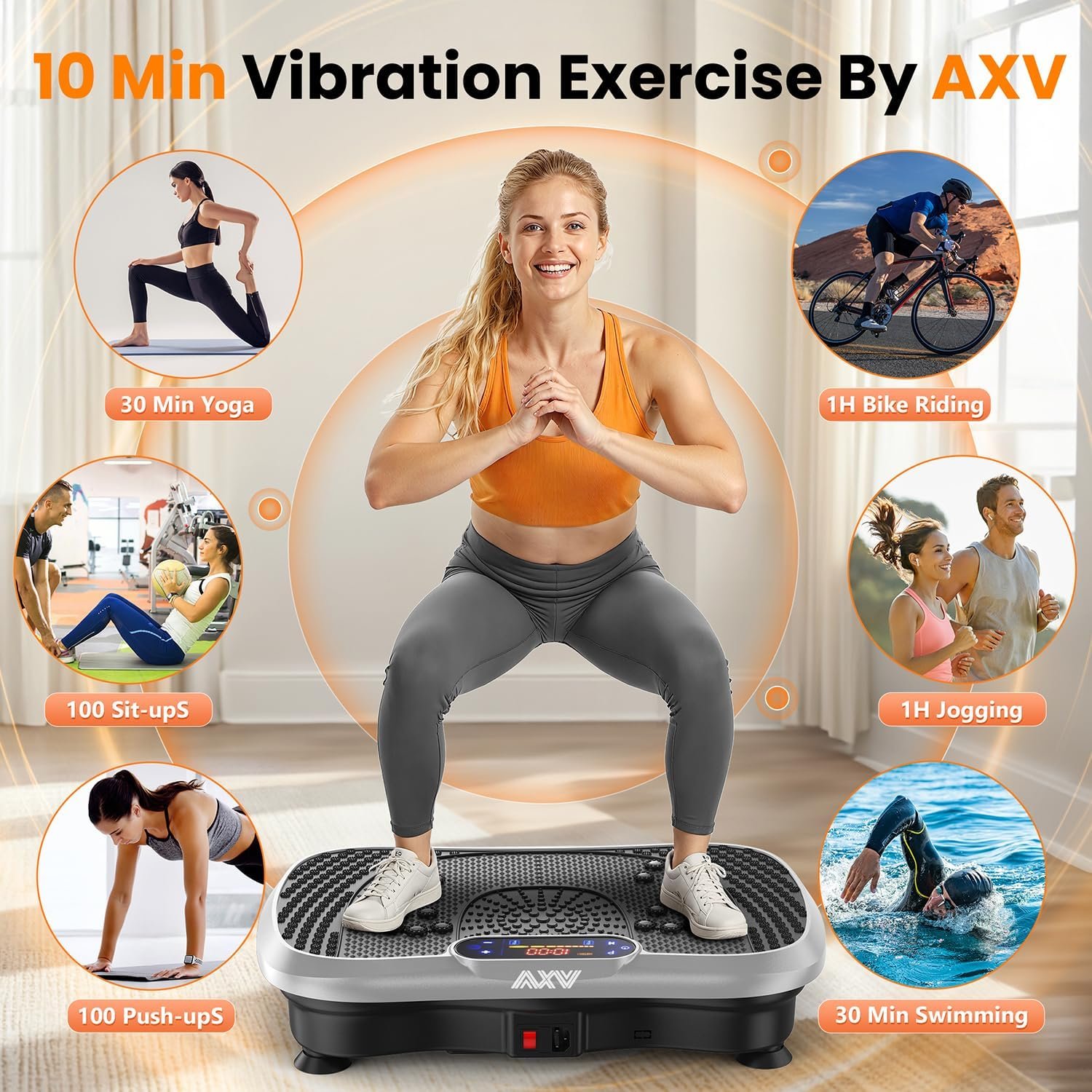 AXV Vibration Plate Fitness Platform Exercise Machine Vibrating Shaking Full Body Shaker Workout Vibrate Stand Shake Board Sport Gym for Weight Loss Fat Burner for Women Men.jpg