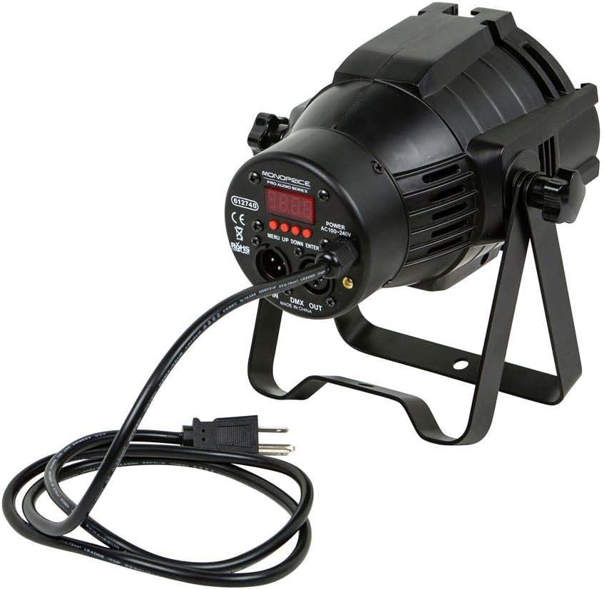 Monoprice PAR 575 Wash Stage Light RGBW 7x 8 Watt LEDs Aluminum Shell DMX512 Support Stage Right Series.jpg